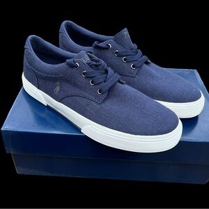NewRalph Lauren Polo Navy Canvas Men's Size 10 Sneakers Shoes